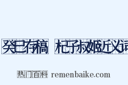 癸巳存稿·杞子叔姬近义词是什么意思的图片